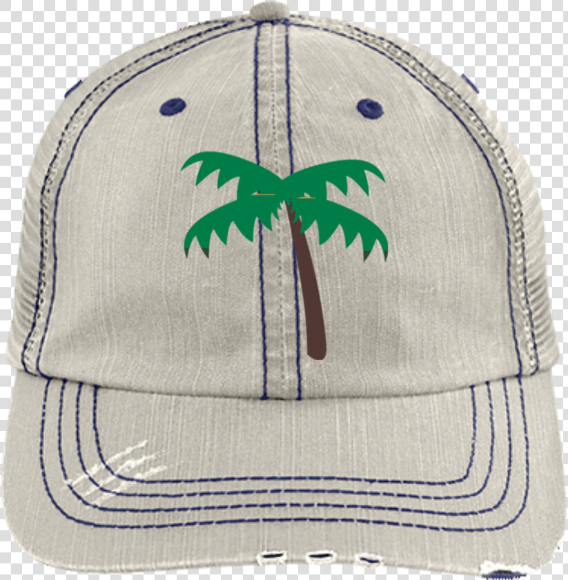 Palm Tree Emoji 6990 Distressed Unstructured Trucker   Baseball Cap  HD Png DownloadTransparent PNG