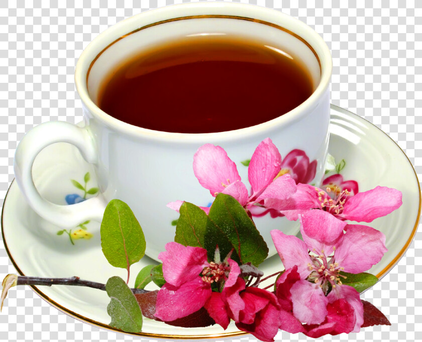 Green Tea Cup With Flower   Tea Cup Image With Flowers  HD Png DownloadTransparent PNG