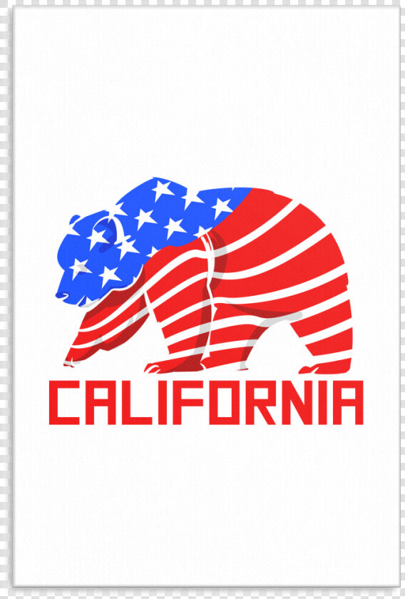 Grizzly Bear California Usa American Flag Canvas Art   American Flag California Bear  HD Png DownloadTransparent PNG