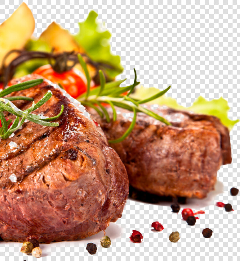 Marinated Steaks With Peppercorns And Fresh Vegetables   Train For Mass  HD Png DownloadTransparent PNG