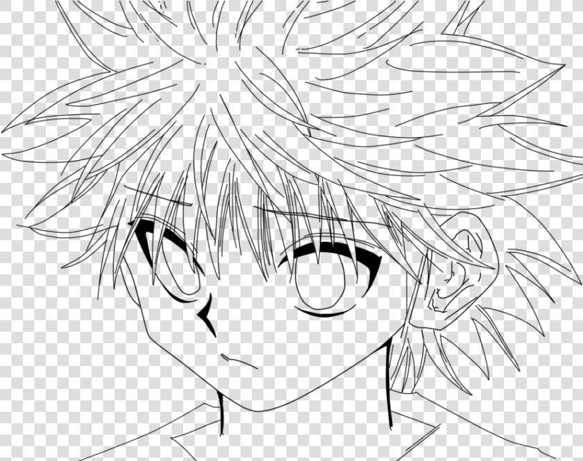 Killua Transparent Black And White   Line Art  HD Png DownloadTransparent PNG