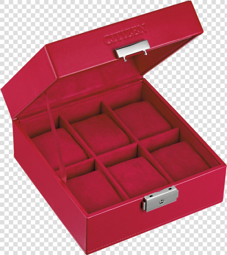 Citizen Red 6 piece Watch Box Profile View   Box  HD Png DownloadTransparent PNG