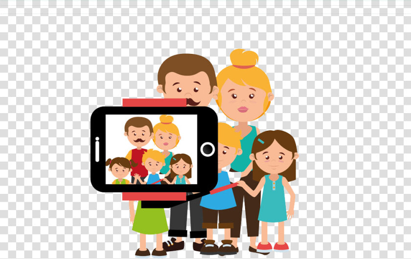 Clip Art Cartoon Photography Illustration Self   Family Nucleus  HD Png DownloadTransparent PNG