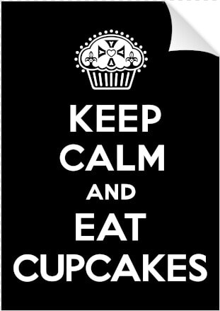 Keep Calm And Eat Cupcakes Black Print   The Cavern Club  HD Png DownloadTransparent PNG