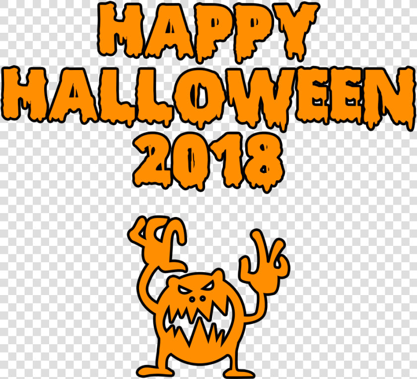 Happy Halloween 2018 Scary Monster Bloody Font   Transparent   Scary Happy Halloween Clipart  HD Png DownloadTransparent PNG