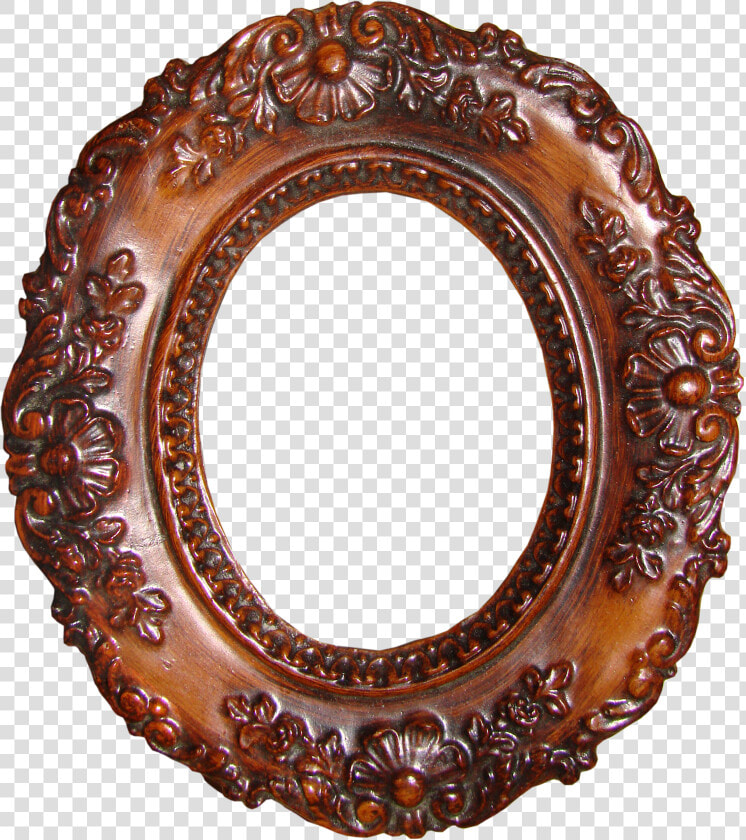 Vintage Oval Wood Frame   Oval Antique Wood Frame  HD Png DownloadTransparent PNG