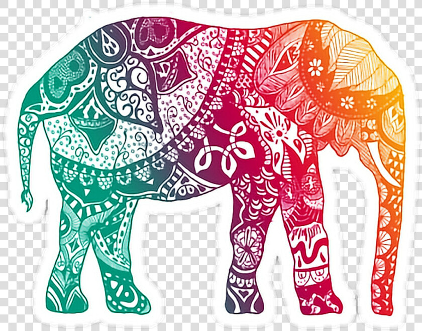 Transparent Clipart Éléphant   Mandala Elephant Sticker Pink  HD Png DownloadTransparent PNG