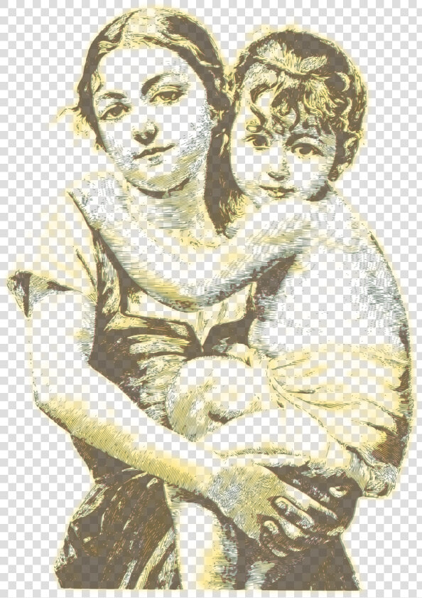 Vintage Woman With Child 04 Clip Arts   Mother Vintage  HD Png DownloadTransparent PNG