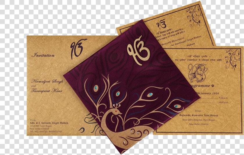 Punjabi Indian Wedding Invitation Cards   Punjabi Wedding Card Design  HD Png DownloadTransparent PNG