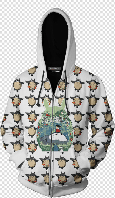 Ghibli Studio My Neighbor Totoro Seamless Zip Up Hoodie   Hoodie  HD Png DownloadTransparent PNG