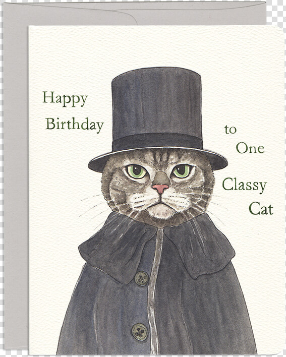 Shercat Holmes Cat In A Hat Birthday Greeting Card   Cat Birthday Card  HD Png DownloadTransparent PNG