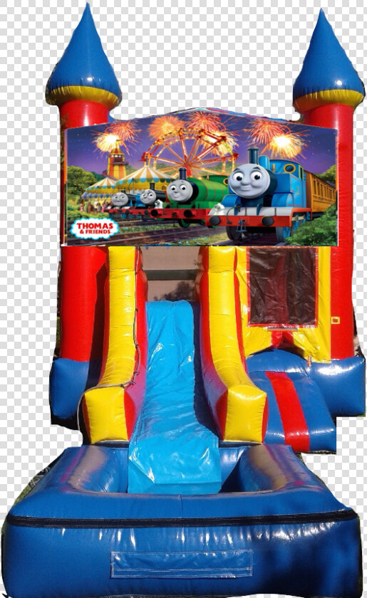 Water Slide Castle Combo Front Jumper Thomas The Train   Minecraft Waterslide Bounce House  HD Png DownloadTransparent PNG