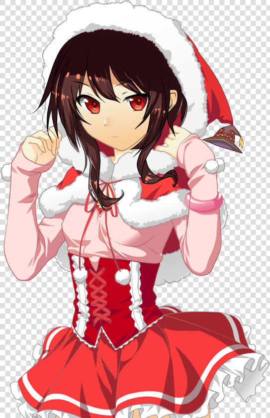 Santa Megumin W  Wizard Hat   Santa Christmas Anime Girl  HD Png DownloadTransparent PNG