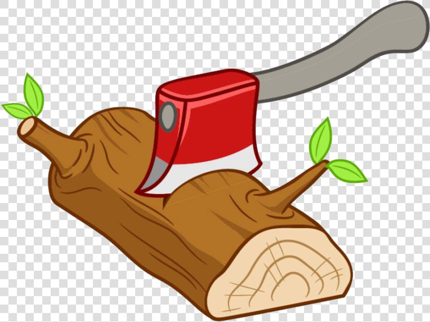 Free Lumber Clipart   Axe Cutting Tree Cartoon  HD Png DownloadTransparent PNG