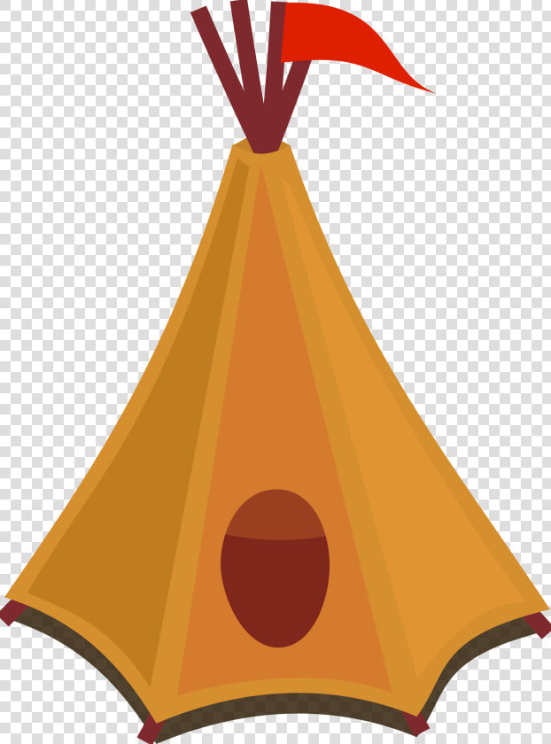 Cartoon Tipi   Tent With Red Flag Clip Arts   Cartoon Tent  HD Png DownloadTransparent PNG