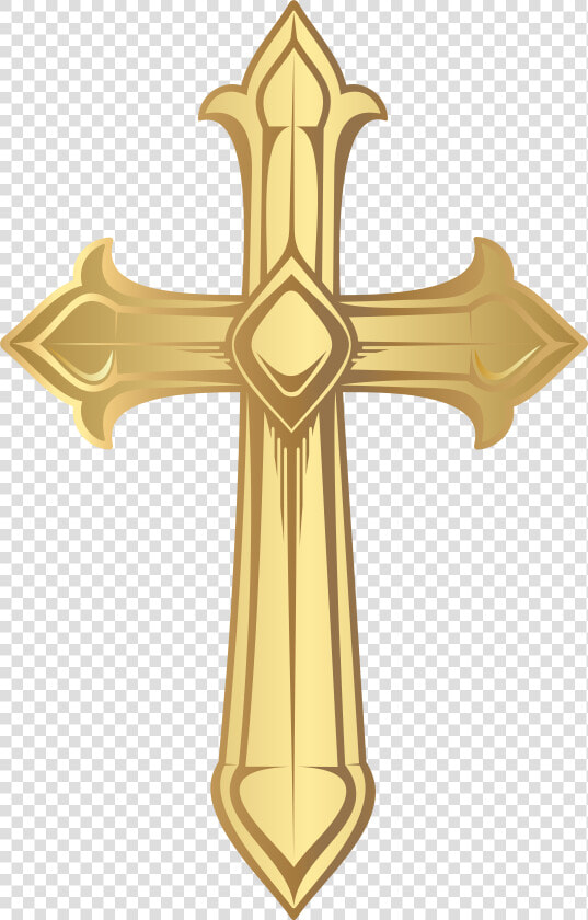 Cross Clip Art   Baptism Gold Cross Clipart  HD Png DownloadTransparent PNG