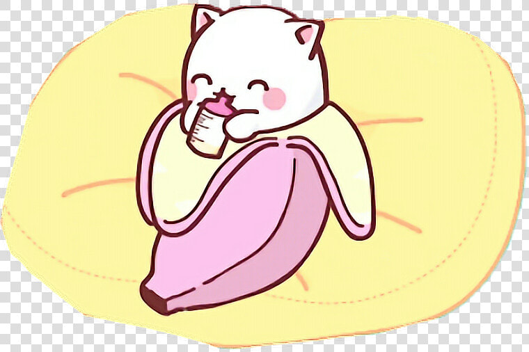  scbananas  bananas  kitty  kitten  cat  love  cute   Anime Baby Banana Cat  HD Png DownloadTransparent PNG