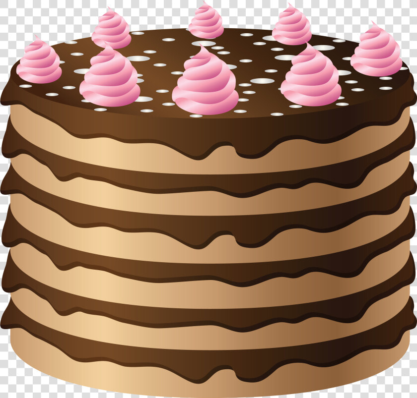 Chocolate Cake With Pink Cream Png Clipart   Chocolate Cake Clip Art  Transparent PngTransparent PNG