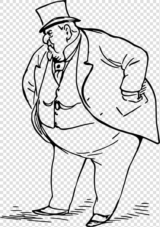 Drawing Human Black And White Coloring Book Free Commercial   Fat Man Black And White  HD Png DownloadTransparent PNG