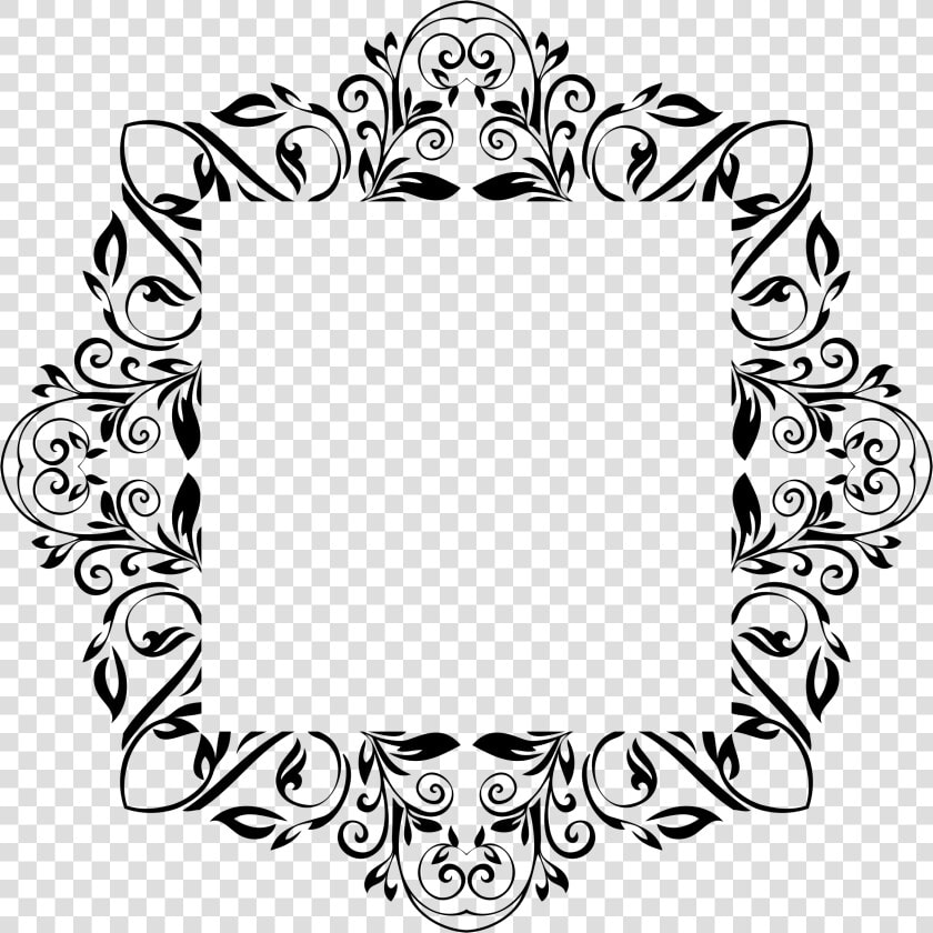 Floral Flourish Design A 8 Clip Arts   Clipart Black And White Border Frame Png  Transparent PngTransparent PNG