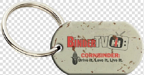 Binder Tv Cream Distressed Dogtag Keyring Title Binder   Keychain  HD Png DownloadTransparent PNG