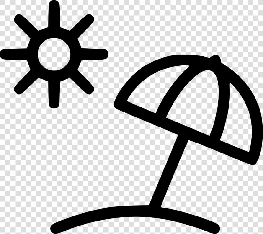 Umbrella Sun Beach Summer   Summer Icon Black And White  HD Png DownloadTransparent PNG