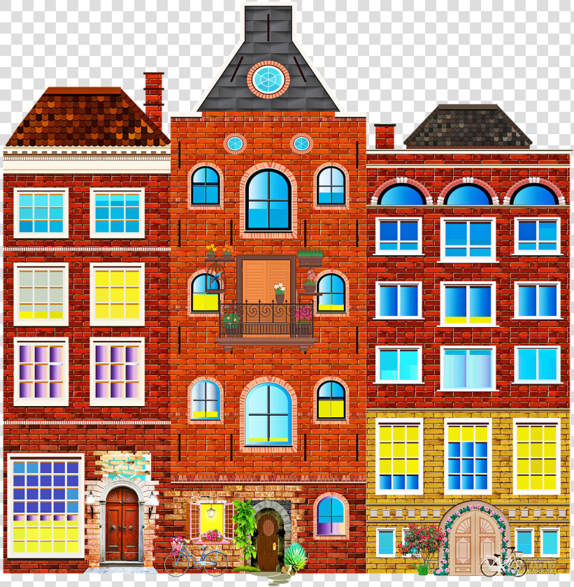 Town Buildings  Old Brick Building  City  Brick  Wall   Building  HD Png DownloadTransparent PNG