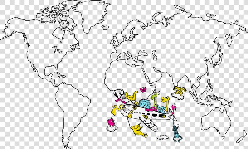 Mapa Mundi Na Decoração Infantil   Geography World Map Black And White  HD Png DownloadTransparent PNG