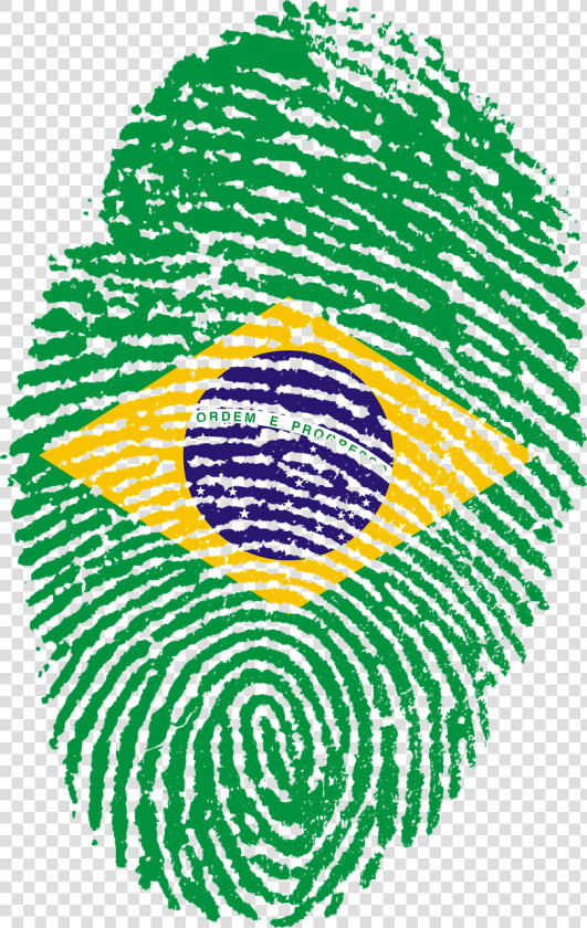 South America Visa Brazil Passport Stamp   Brazil Flag Fingerprint  HD Png DownloadTransparent PNG