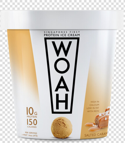 Woah Protein Ice Cream Salted Caramel   Pint Glass  HD Png DownloadTransparent PNG