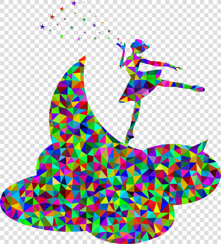 Prismatic Low Poly Ballerina On The Moon Clip Arts   Colorful Arrow Pointing Down  HD Png DownloadTransparent PNG