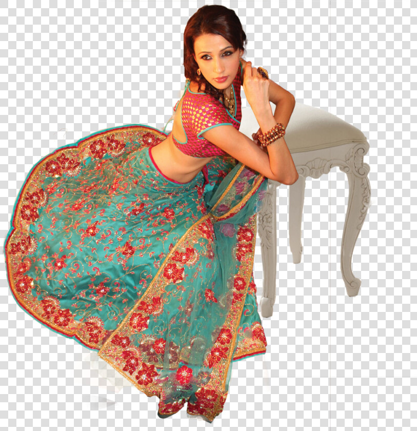 Pink N Blue Sitting Lehenga   Photo Shoot  HD Png DownloadTransparent PNG