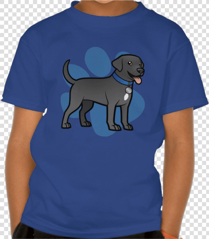 Cartoon Black Lab Blue Tshirt  HD Png DownloadTransparent PNG