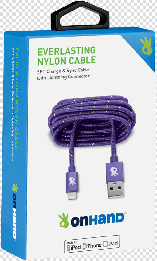 Lightning Purple Everlasting Nylon Cable Data Zoom   Lightning  HD Png DownloadTransparent PNG