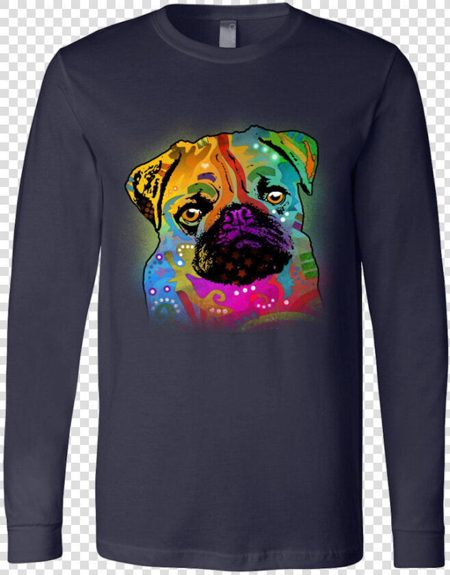 Pug Long Sleeve Shirt  All Colors  amp  Sizes   Pug  HD Png DownloadTransparent PNG