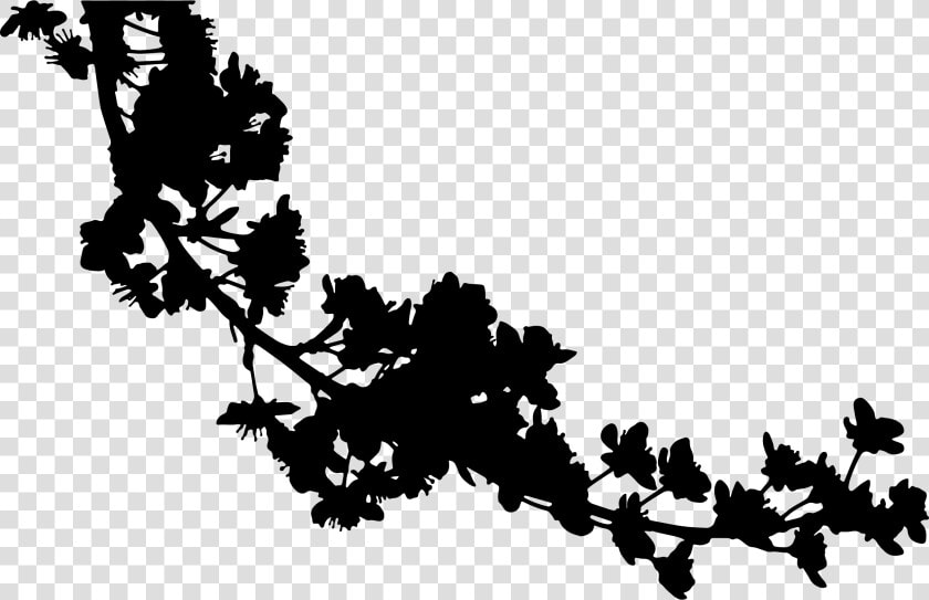 Blossoms Silhouette Clip Arts   Cherry Blossom Silhouette Branch  HD Png DownloadTransparent PNG