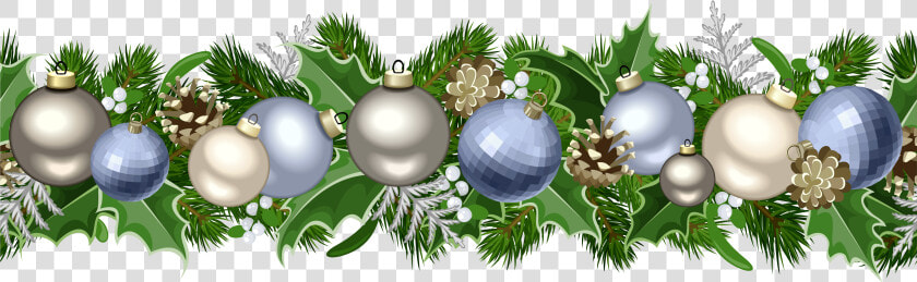 Christmas Garland Border Png   Blue Christmas Garland Png  Transparent PngTransparent PNG