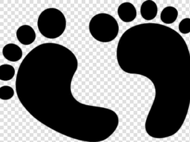 Grey Clipart Footprints   Baby Feet Clip Art Black And White  HD Png DownloadTransparent PNG