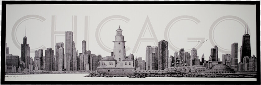 Chicago Collection Canvas Fine Art Pencil Illustration   Art  HD Png DownloadTransparent PNG