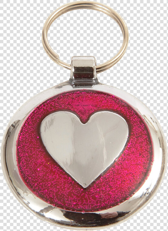 Deep Pink Heart Small 20mm Designer Dog Tag Shimmer   Keychain  HD Png DownloadTransparent PNG