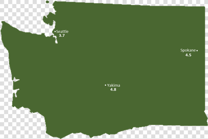 Washington Sun Light Hours Map   Sunshine Hours Washington State Map  HD Png DownloadTransparent PNG