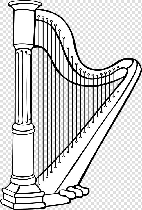 Arpa  Música  Musicales  Instrumento  Clásica  Sonido   Harp Clipart Black And White  HD Png DownloadTransparent PNG