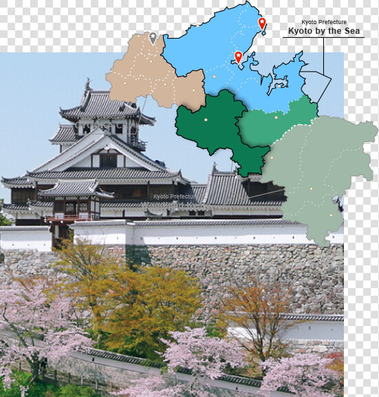 Image Of Fukuchiyama Castle And Map   Akechi Mitsuhide Castle  HD Png DownloadTransparent PNG