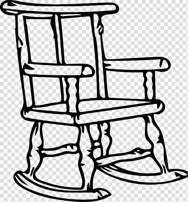 Clipart Chair Outline   Rocking Chair Clipart Black And White  HD Png DownloadTransparent PNG