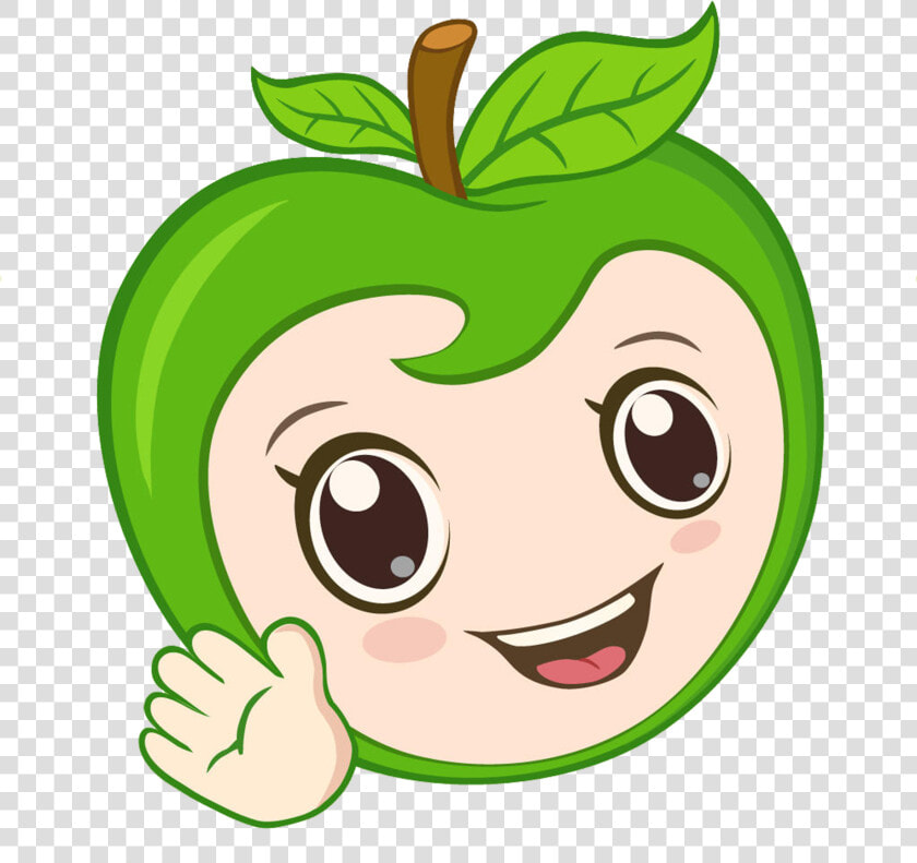 Cartoon Auglis Clip Art Green Smile Transprent   Green Apple Cute Clipart  HD Png DownloadTransparent PNG