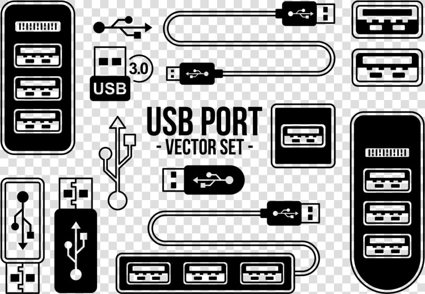 Usb Port Icons Vector   Come In We Re Open  HD Png DownloadTransparent PNG