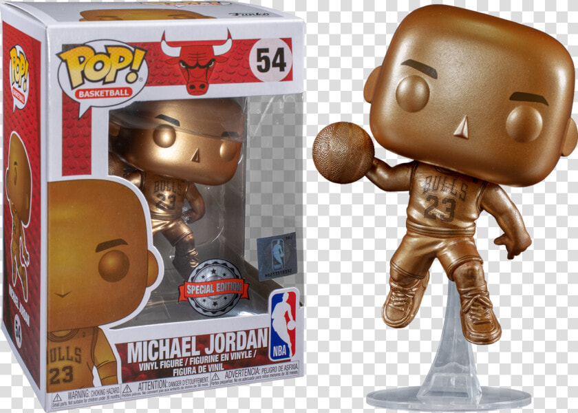 Michael Jordan Bronzed Us Exclusive Pop Vinyl Figure   Michael Jordan Bronze Funko Pop  HD Png DownloadTransparent PNG