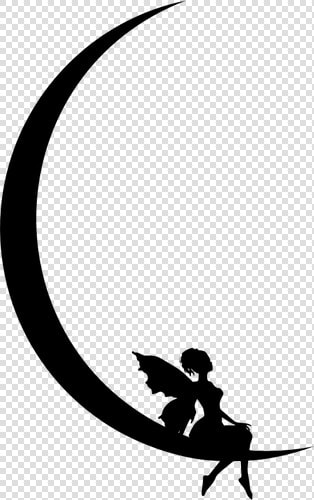 Fairy Resting On Moon   Crescent Moon And Fairy  HD Png DownloadTransparent PNG