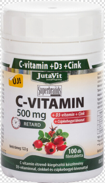 Jutavit C vitamin 500 Mg Csipkebogyó D3 Cink Retard   Jutavit  HD Png DownloadTransparent PNG