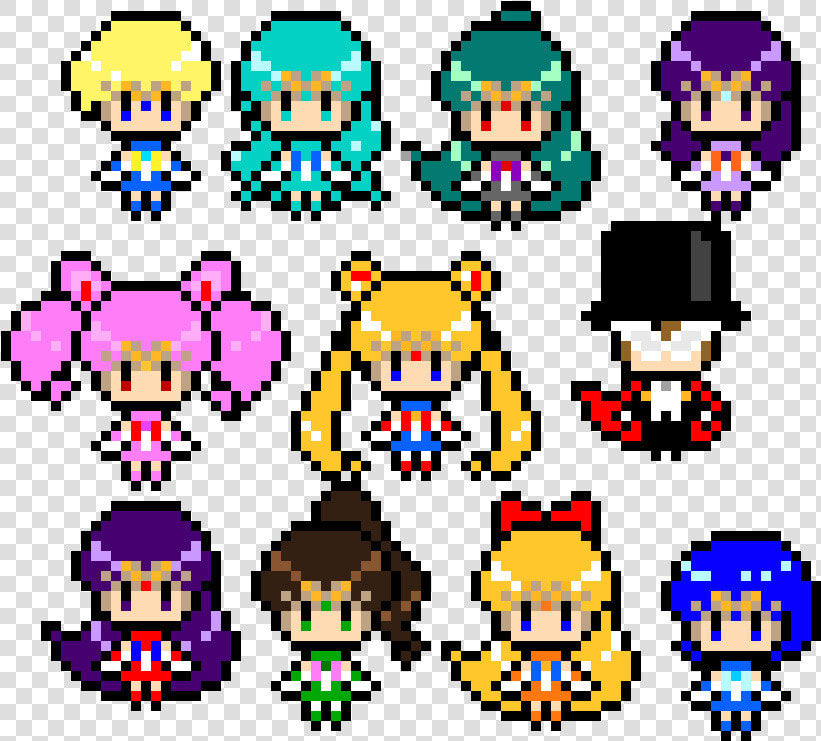 Transparent Pixel Moon Png   Pixel Art Sailor Moon  Png DownloadTransparent PNG